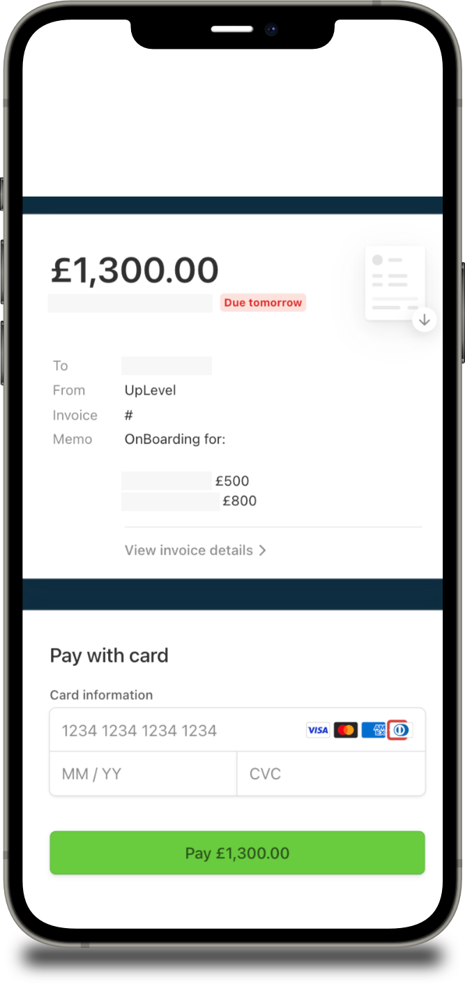 Payments iphone mockup